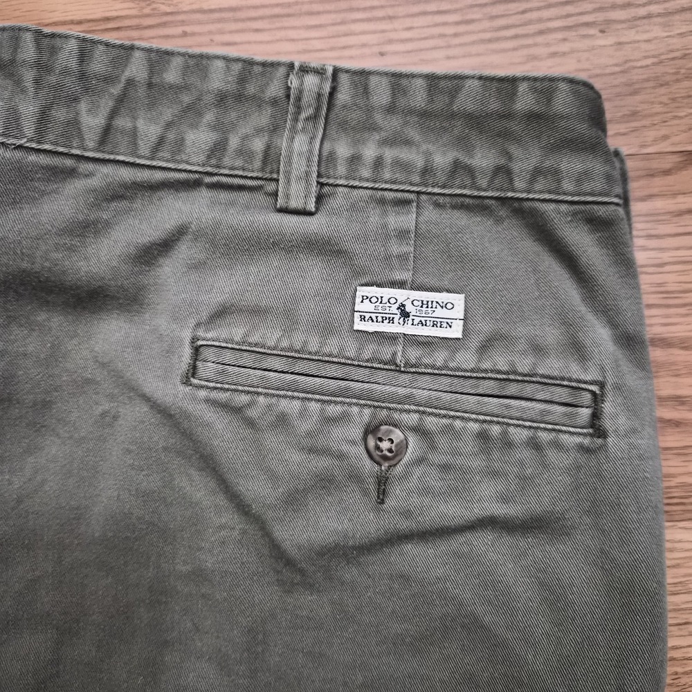 Vintage Polo Ralph Lauren Pleated Chino Pants Men's 38x30 Gray 100 Cotton - Picture 13 of 16